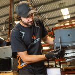 3Metals worker working on laser cutting Brisbane project using machine